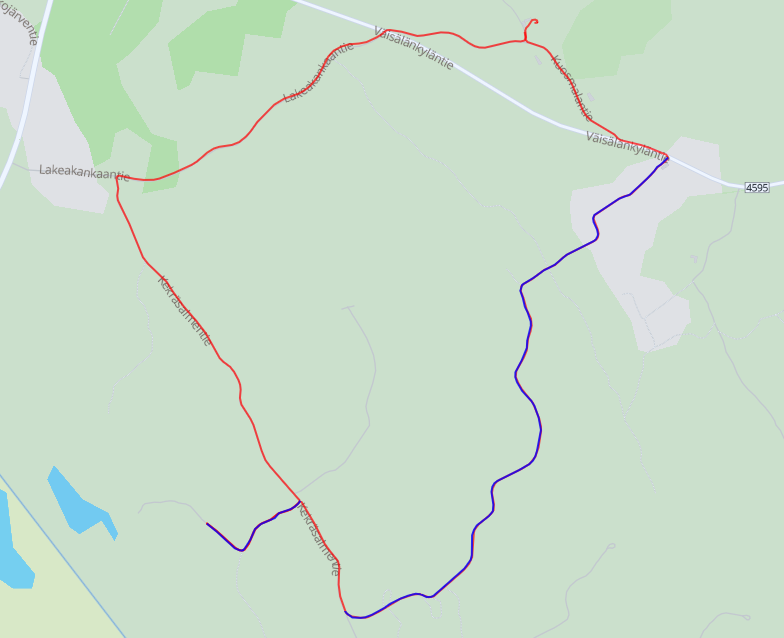 Ruudunmetsästystä Kekräsalmentiellä 20.8.2025