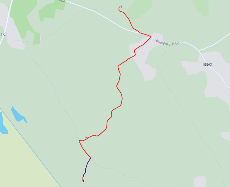 Ruudunmetsästystä Kekräsalmentiellä 21.8.2025